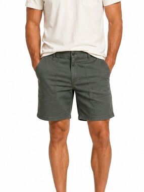 Wrangler Men's Olive Green Flat Front Shorts